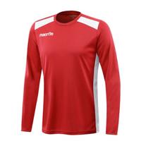 Sirius shirt longsleeve RED/WHT L Teknisk langermet t-skjorte - Unisex
